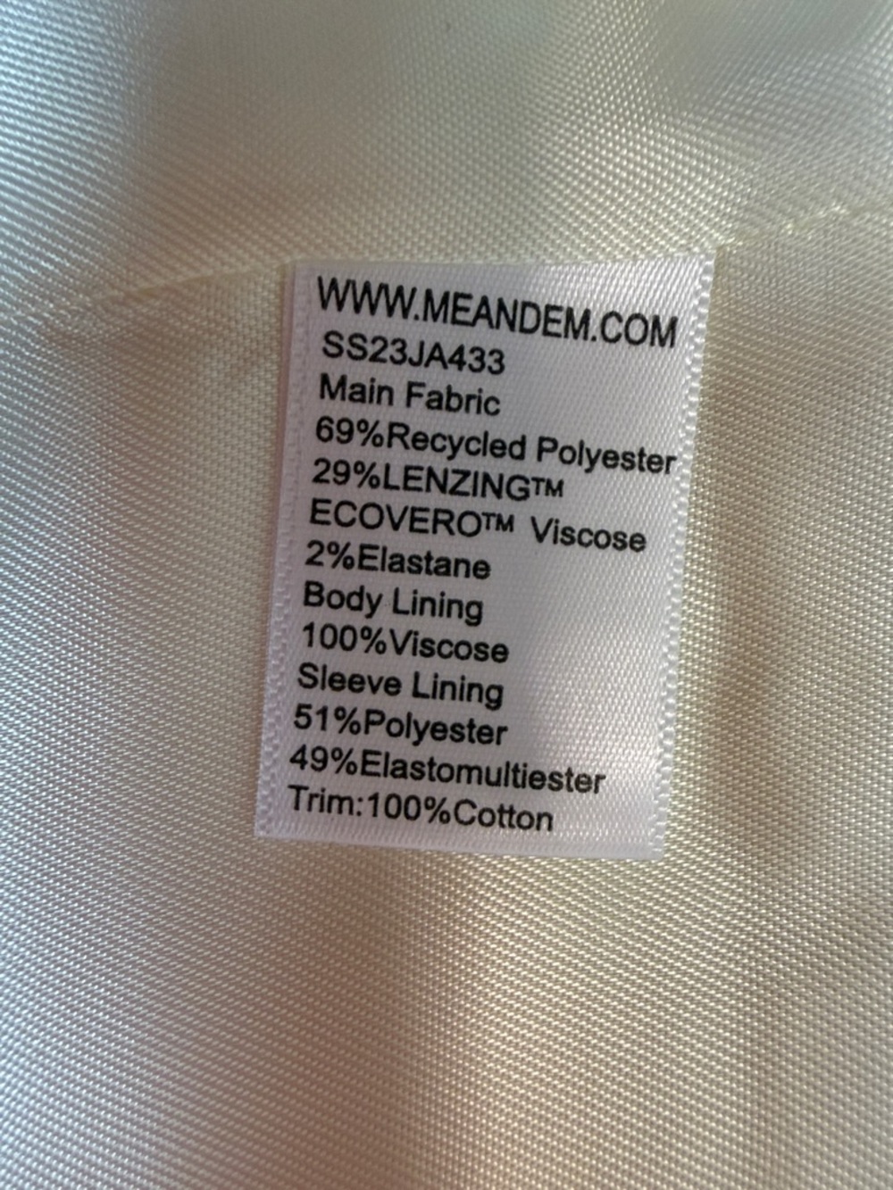 ME+EM Cropped Bound Edge Cream blazer with black piping trim | UK 10 US 6 - Picture 12 of 13